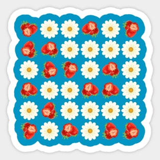 Strawberries and daisies Sticker